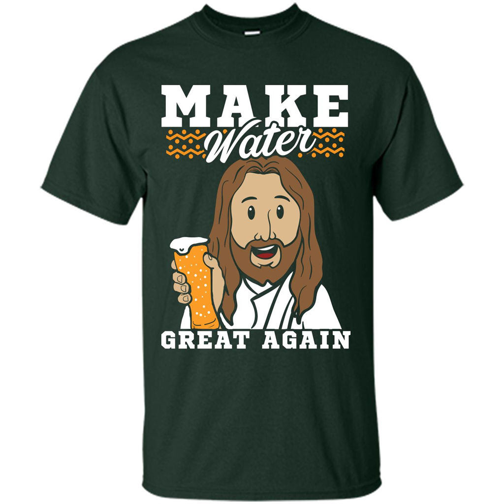 Beer T-shirt Make Water Great Again Forest Green