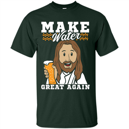 Beer T-shirt Make Water Great Again Forest Green