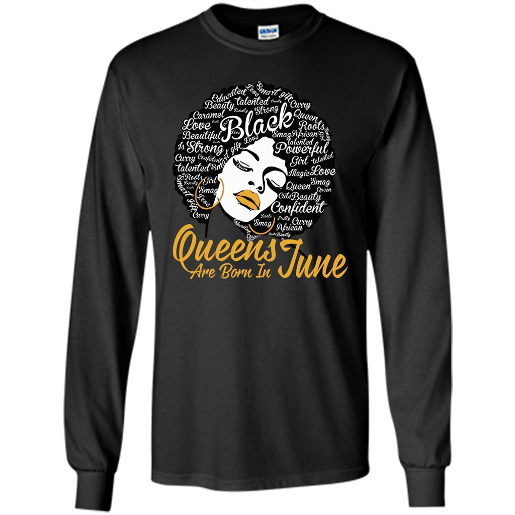 Queen Are Born In June T-shirt Black