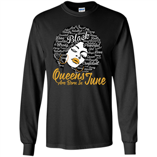 Queen Are Born In June T-shirt Black