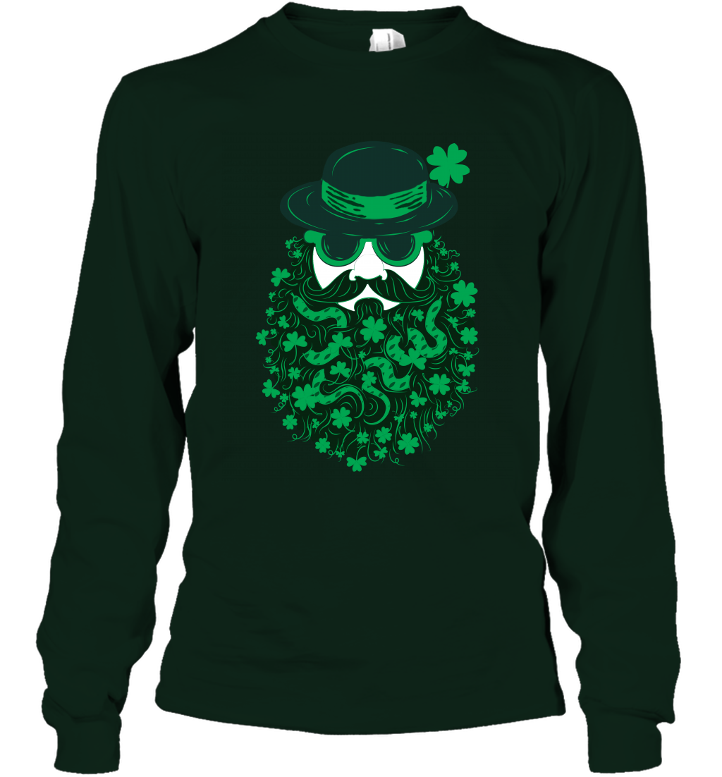 Irish Man Bread Shirt Long Sleeve T-Shirt Forest Green