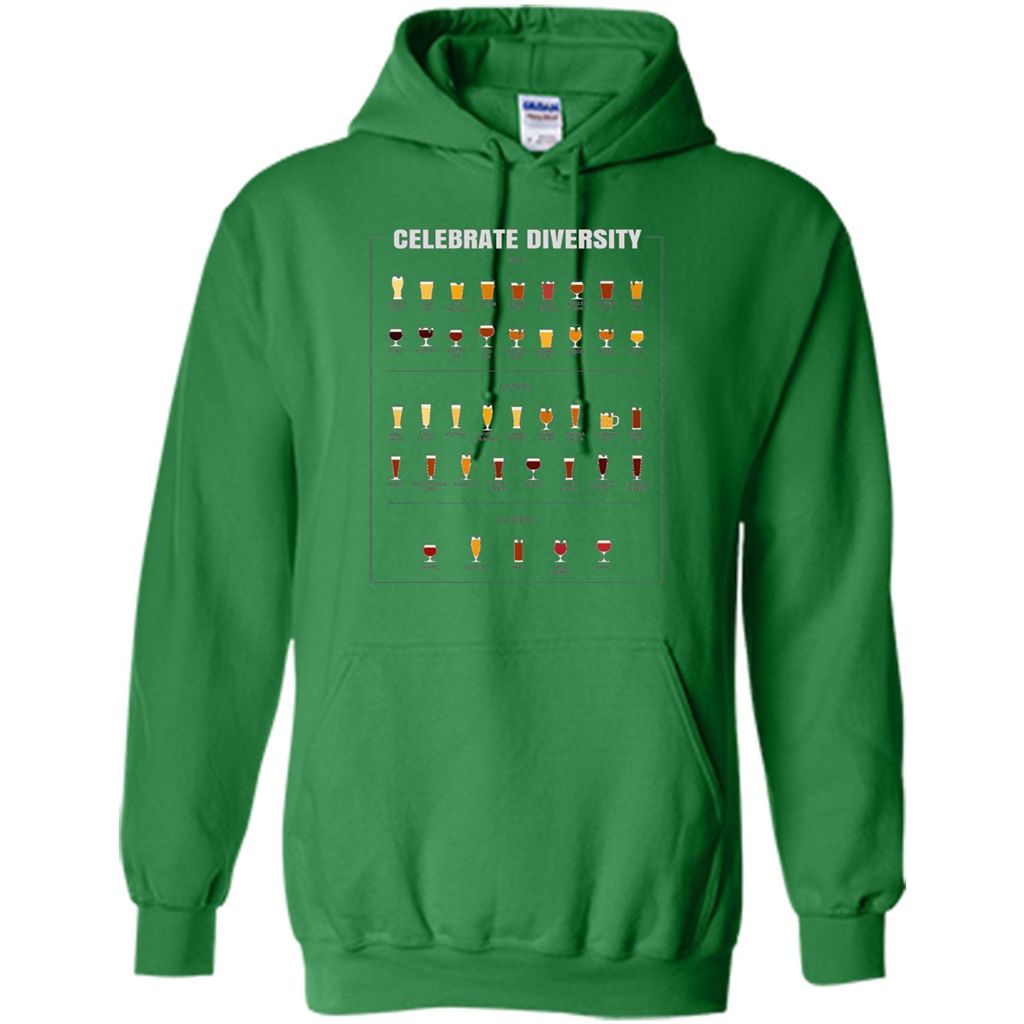 Celebrate Diversity Beer Glasses T-shirt Irish Green