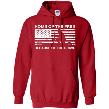 Military T-shirt Home Of The Free Because Of The Brave Red