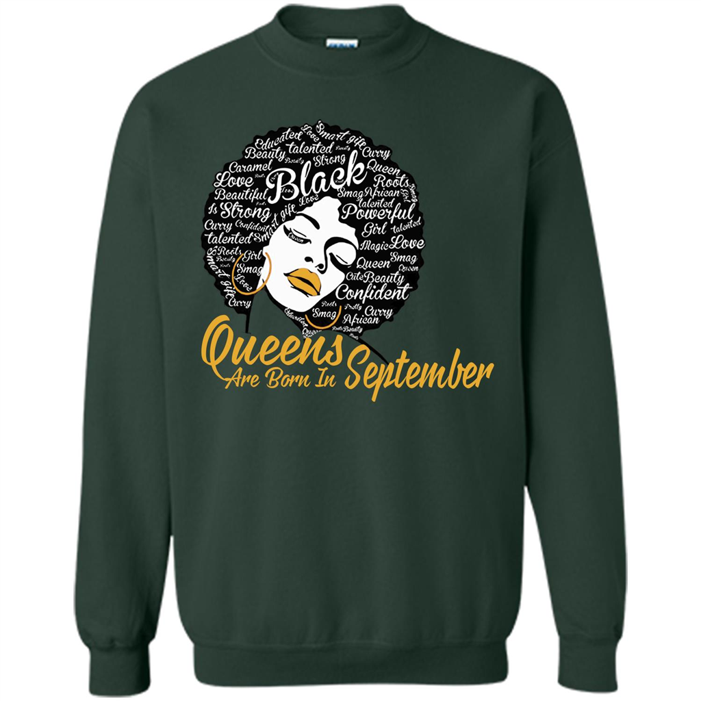 Queen Are Born In September T-shirt Forest Green