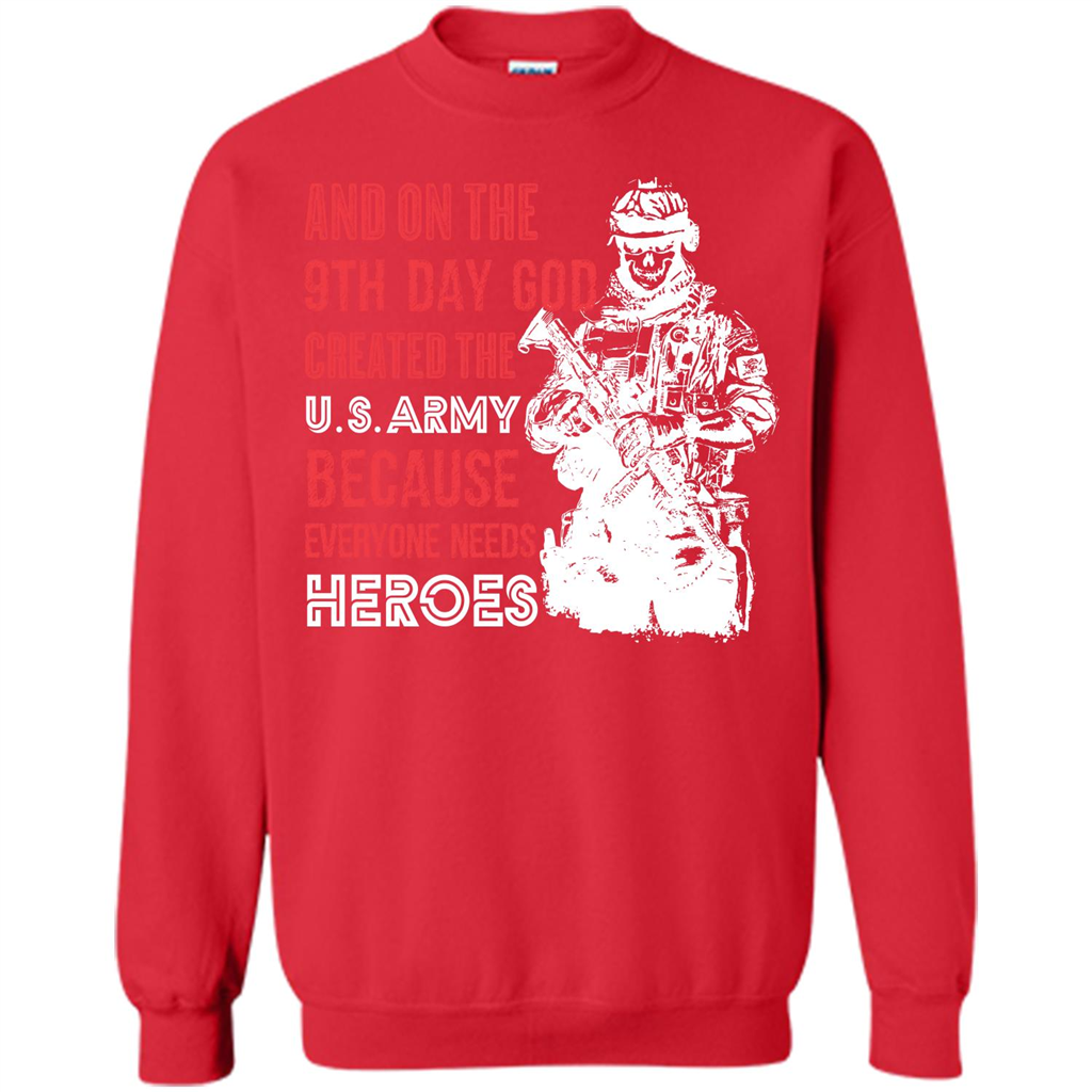 Military T-shirt And On The 9th Day God Created The U S Army Red