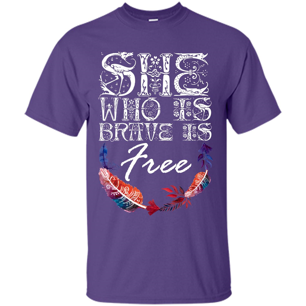 She Is Brave Is Free T-shirt Purple