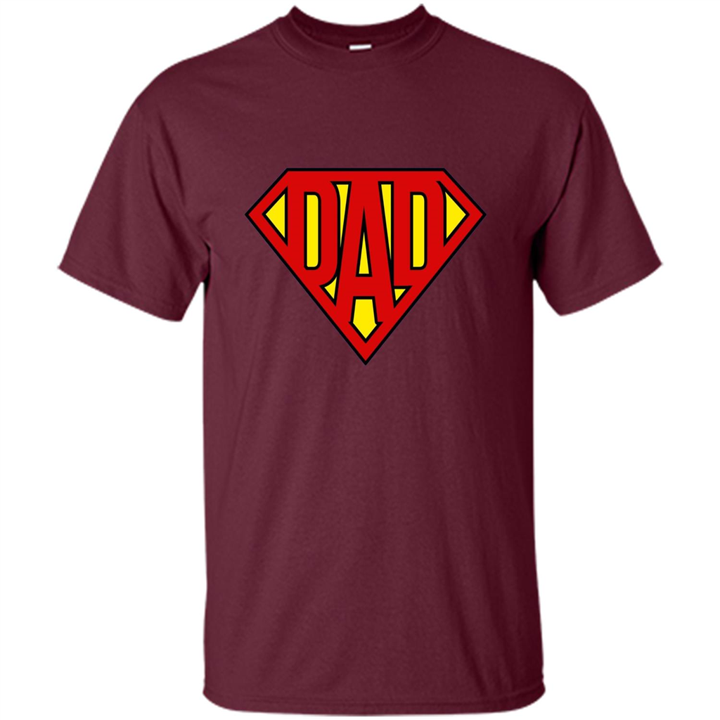 Fathers Day T-shirt Super Dad Maroon
