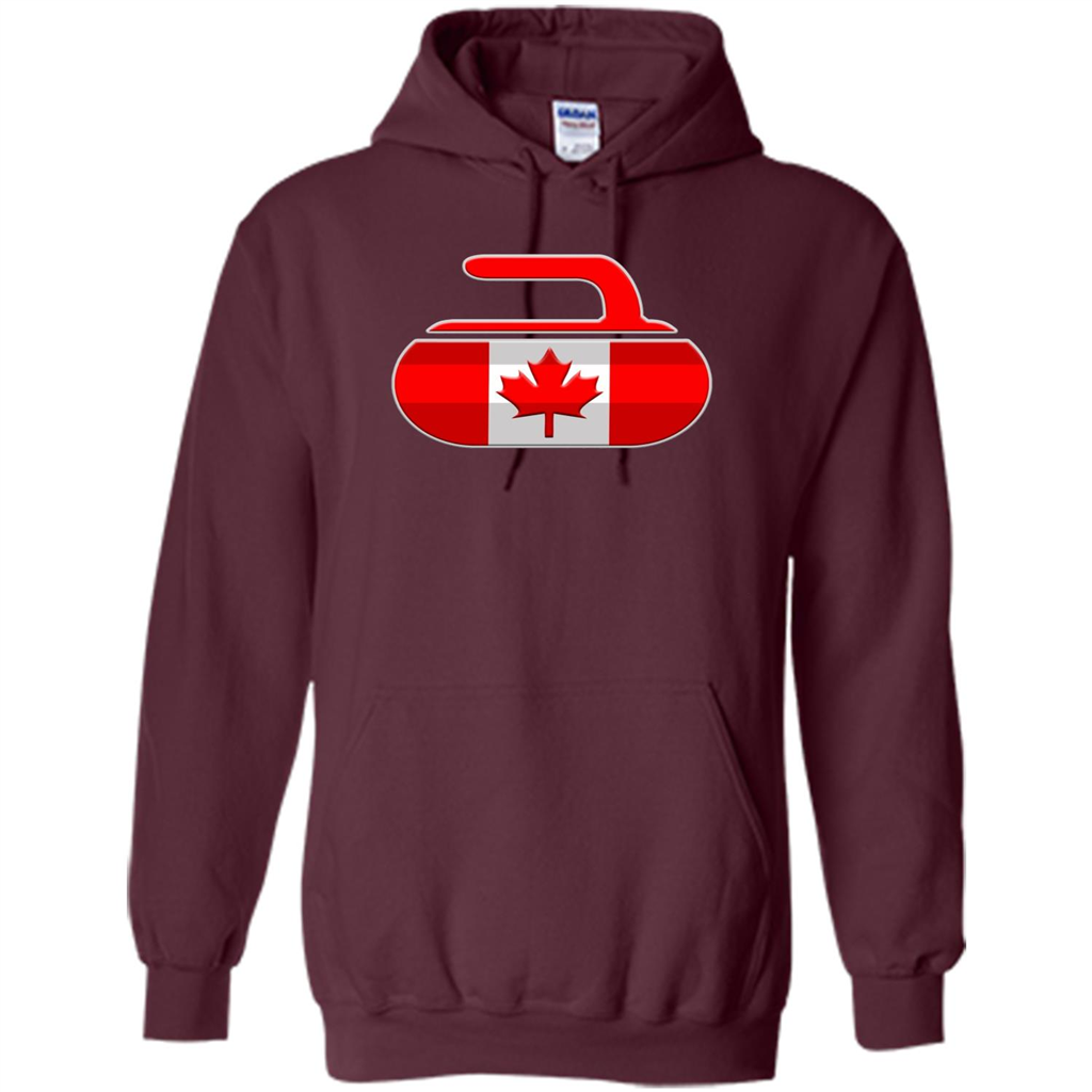 Canadian Curling Flag T-shirt Maroon