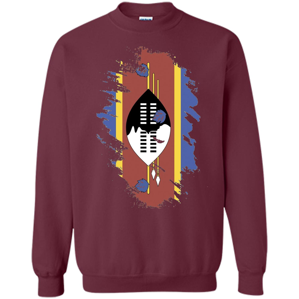 Flag of Swaziland T-shirt National Swaziland T-shirt Maroon