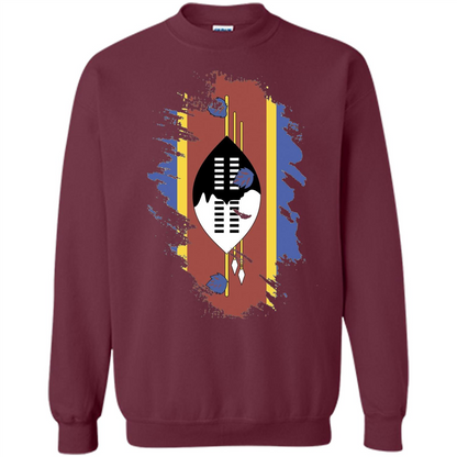 Flag of Swaziland T-shirt National Swaziland T-shirt Maroon