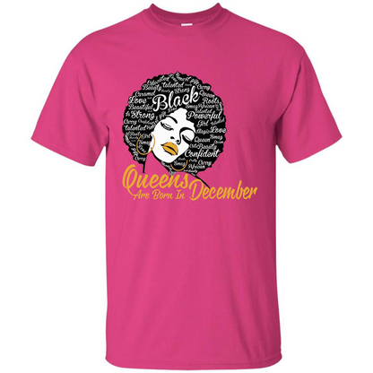 Queen Are Born In December T-shirt Heliconia
