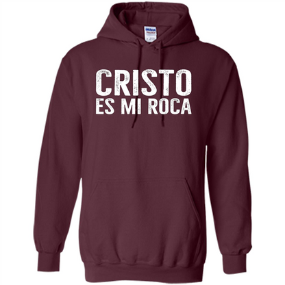 Cristo Es Mi Roca T-shirt Spanish Christian Message Maroon