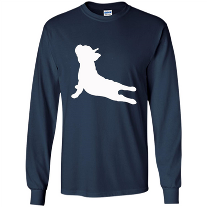 French Bulldog Yoga T-shirt Navy