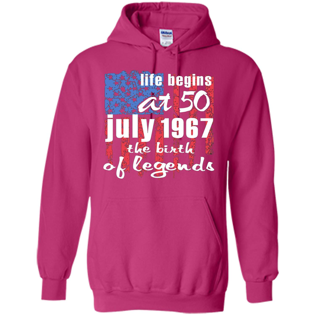 Life Begins At 50 T-shirt July 1967 The Birth Of Legends T-shirt Heliconia