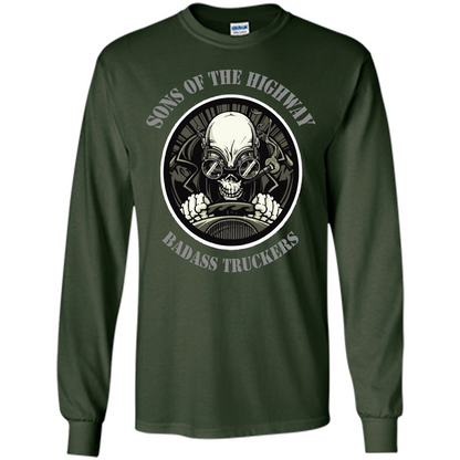 Trucker T-shirt Sons Of The Highway Badass Truckers T-shirt Forest Green