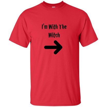 Halloween Couples Costume T-shirt I'm With The Witch Red