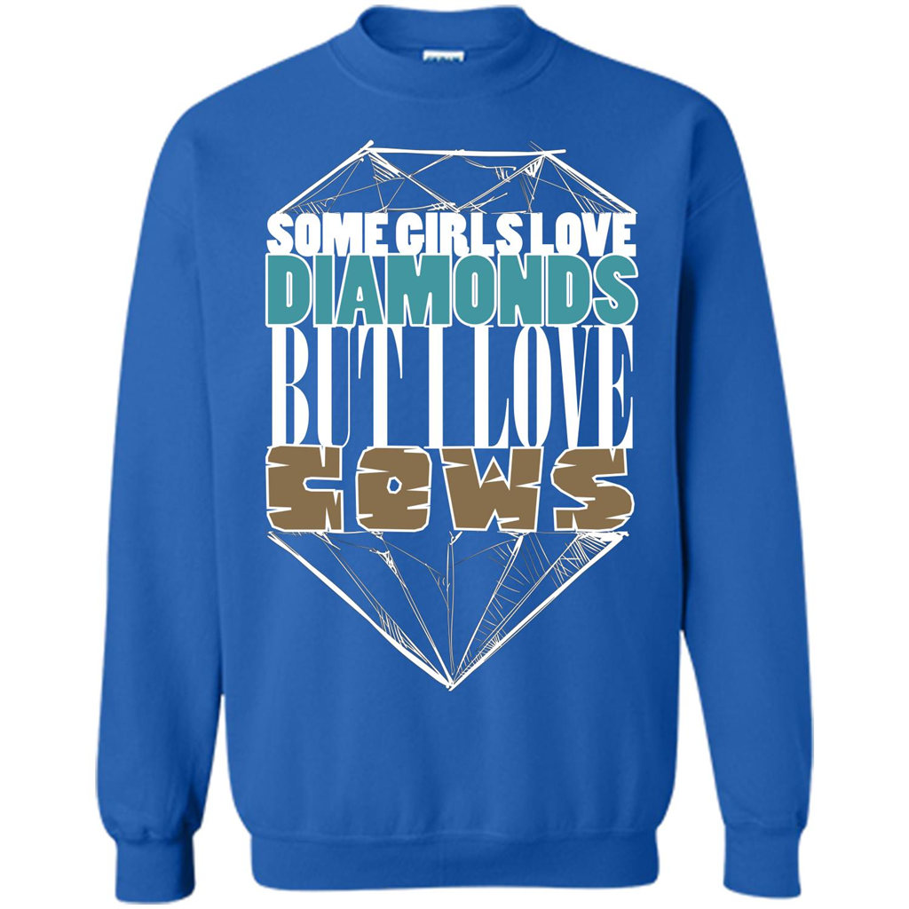 Cow Lovers T-shirt Some Girls Love Diamond But I Love Cows Royal