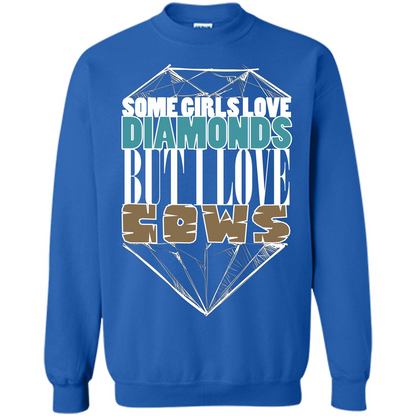 Cow Lovers T-shirt Some Girls Love Diamond But I Love Cows Royal