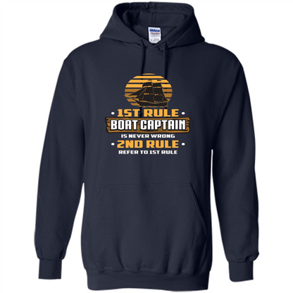 Funny Boat Captain Rules T-shirt Boat Captain Is Never Wrong Navy