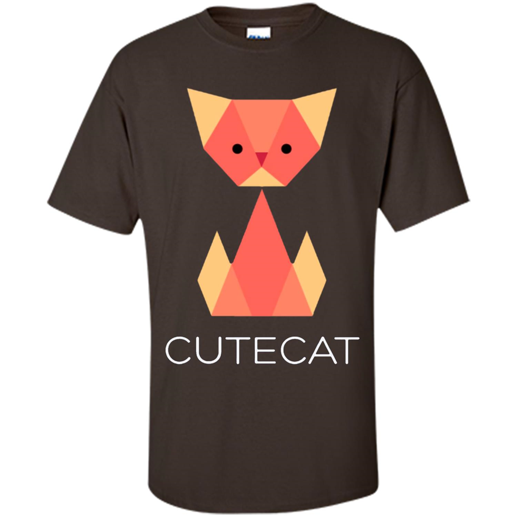 Love Cat T-Shirt Origami Cat Dark Chocolate
