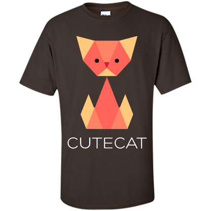 Love Cat T-Shirt Origami Cat Dark Chocolate