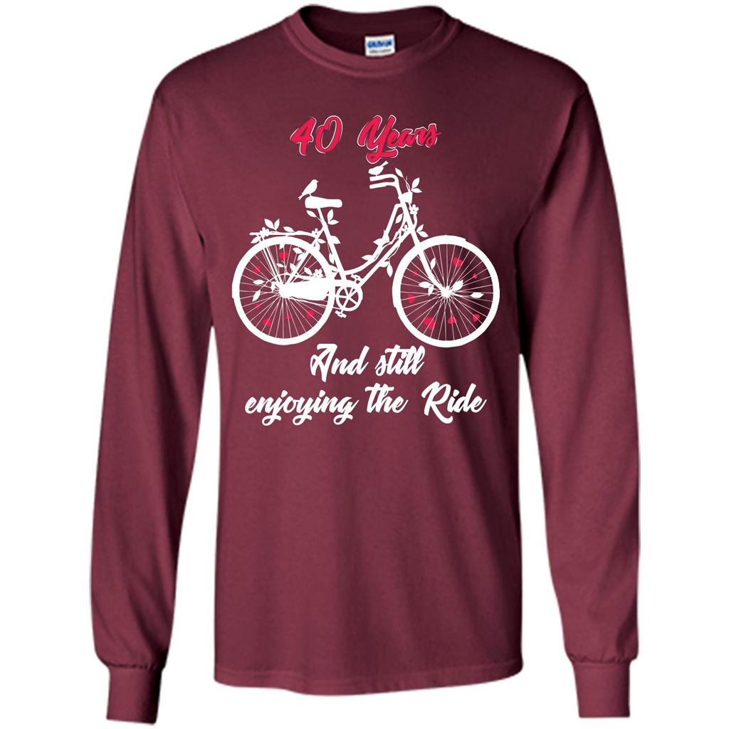 Anniversary T-shirt 40 Years And Still Enjoying The Ride Maroon
