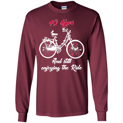 Anniversary T-shirt 40 Years And Still Enjoying The Ride Maroon