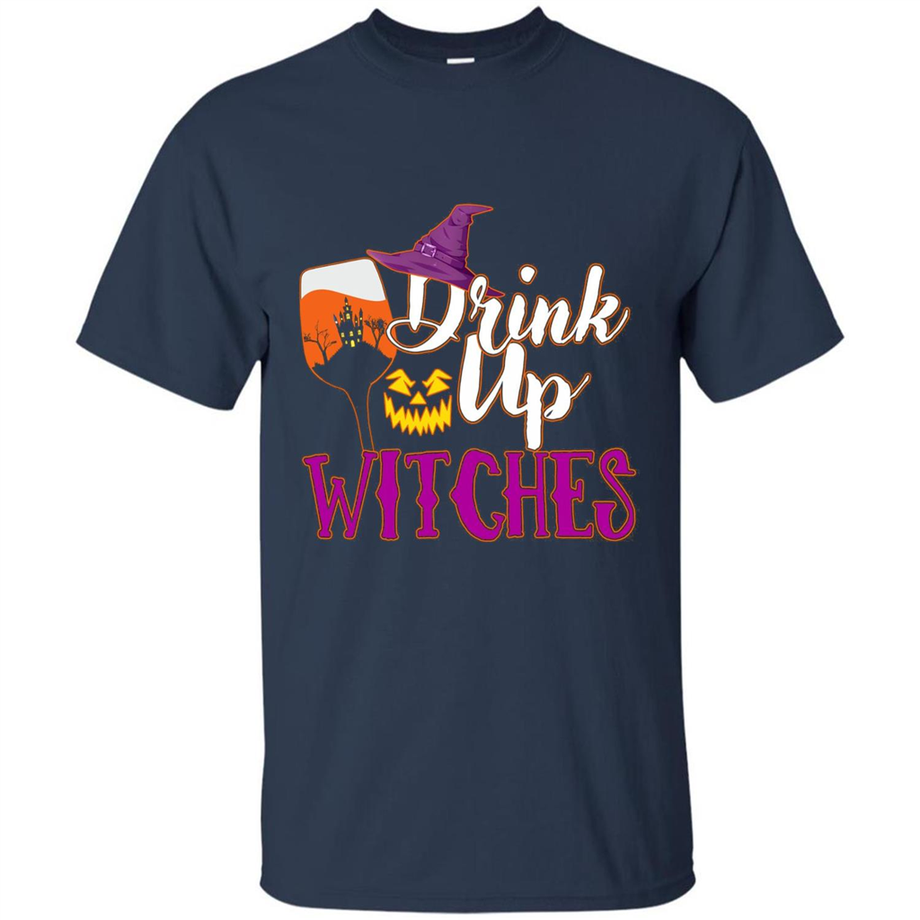 Drink Up Witches T Shirt Funny Halloween Costume Navy