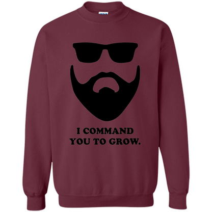 Beard T-Shirt I Command You To Grow T-shirt Maroon