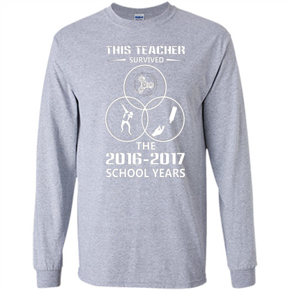 This Teacher Survived The 2016 2017 School Years T-shirt Sport Grey