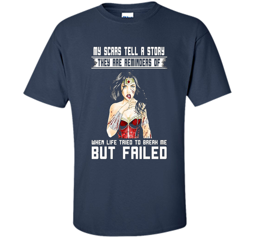 Women's My Scars Tell A Story They Are A Reminder Shirt cool shirt Navy