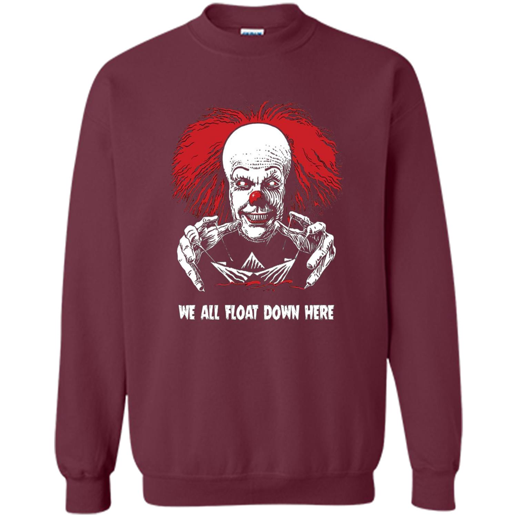 Red Balloon We All Float Down Here T-shirt Horror Halloween T-shirt Maroon
