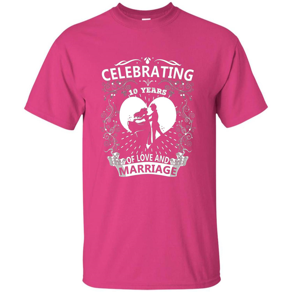 Celebrating 10 Years Wedding Anniversary Tshirt Heliconia