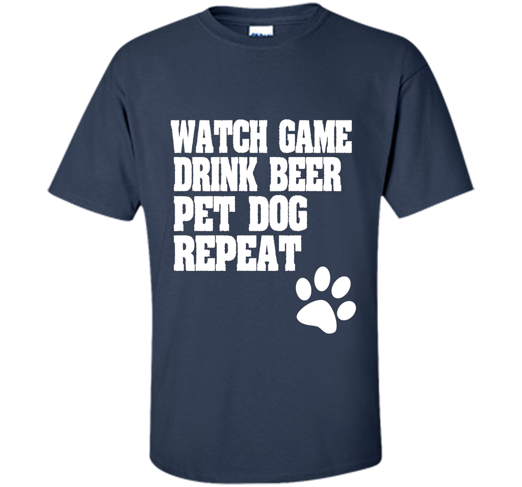 Sports Fan, Beer Drinker, Dog Lover Shirt for men and women shirt Navy