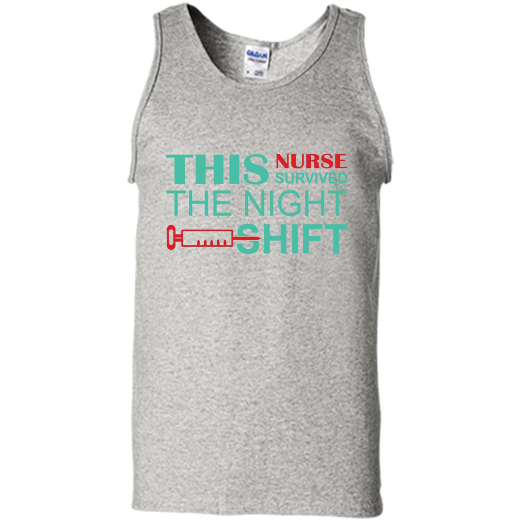 Nurse T-shirt This Nurse Survived The Night Shift Ash