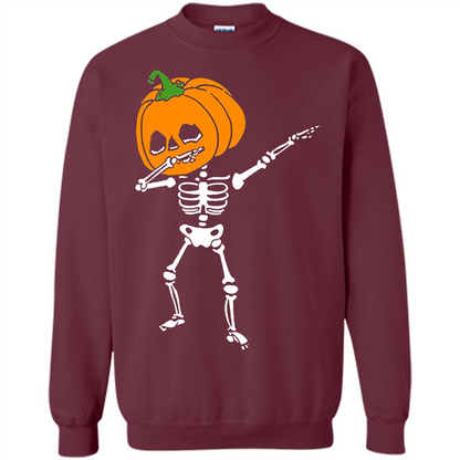 Halloween T-shirt Dabbing Skeleton T-shirt Maroon