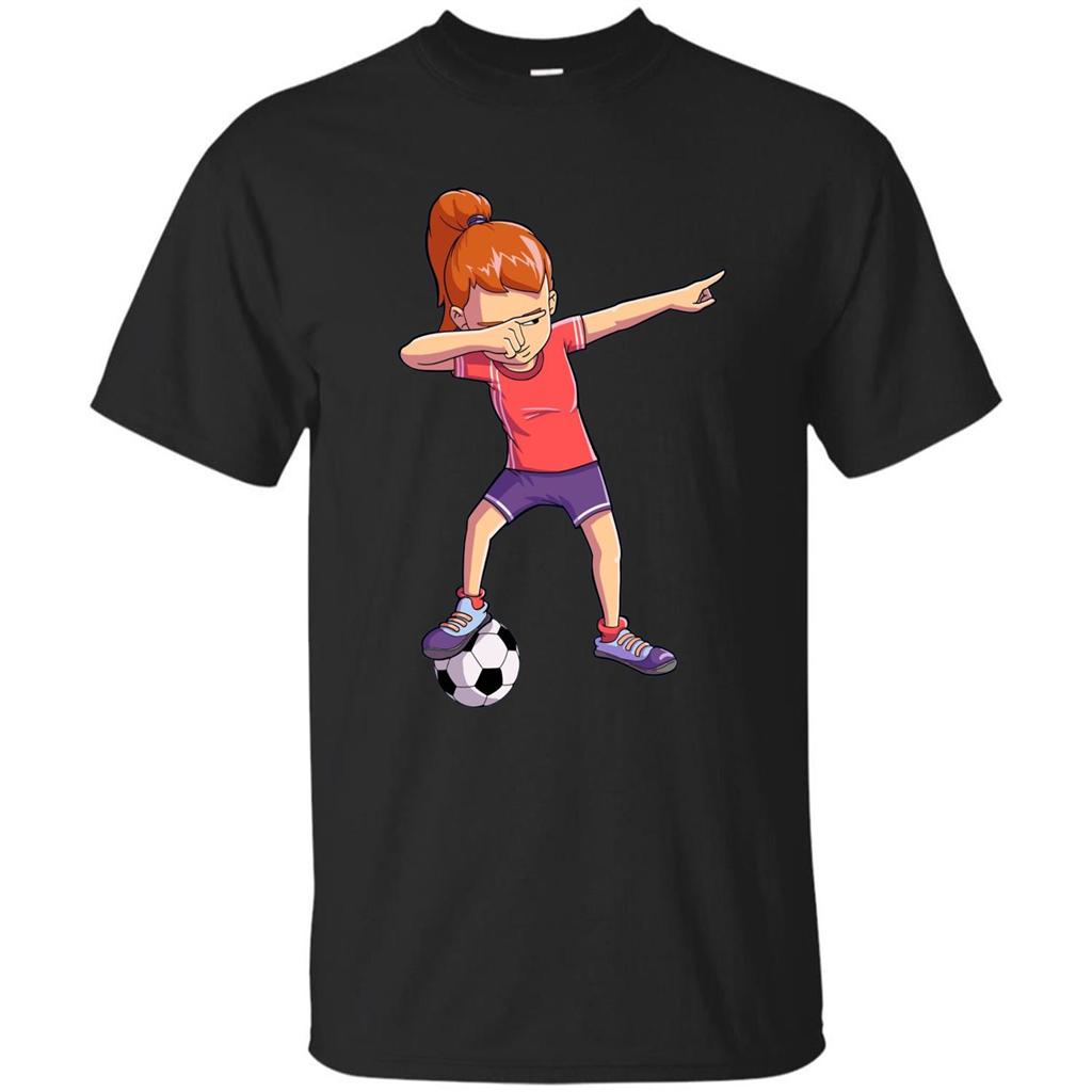 Dabbing Soccer Girl T-shirt Dab Dance T-shirt Black