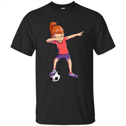 Dabbing Soccer Girl T-shirt Dab Dance T-shirt Black