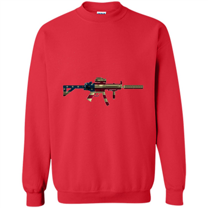 Assault Rifle Gun Flag Red White And Blue Gun T-shirt Red