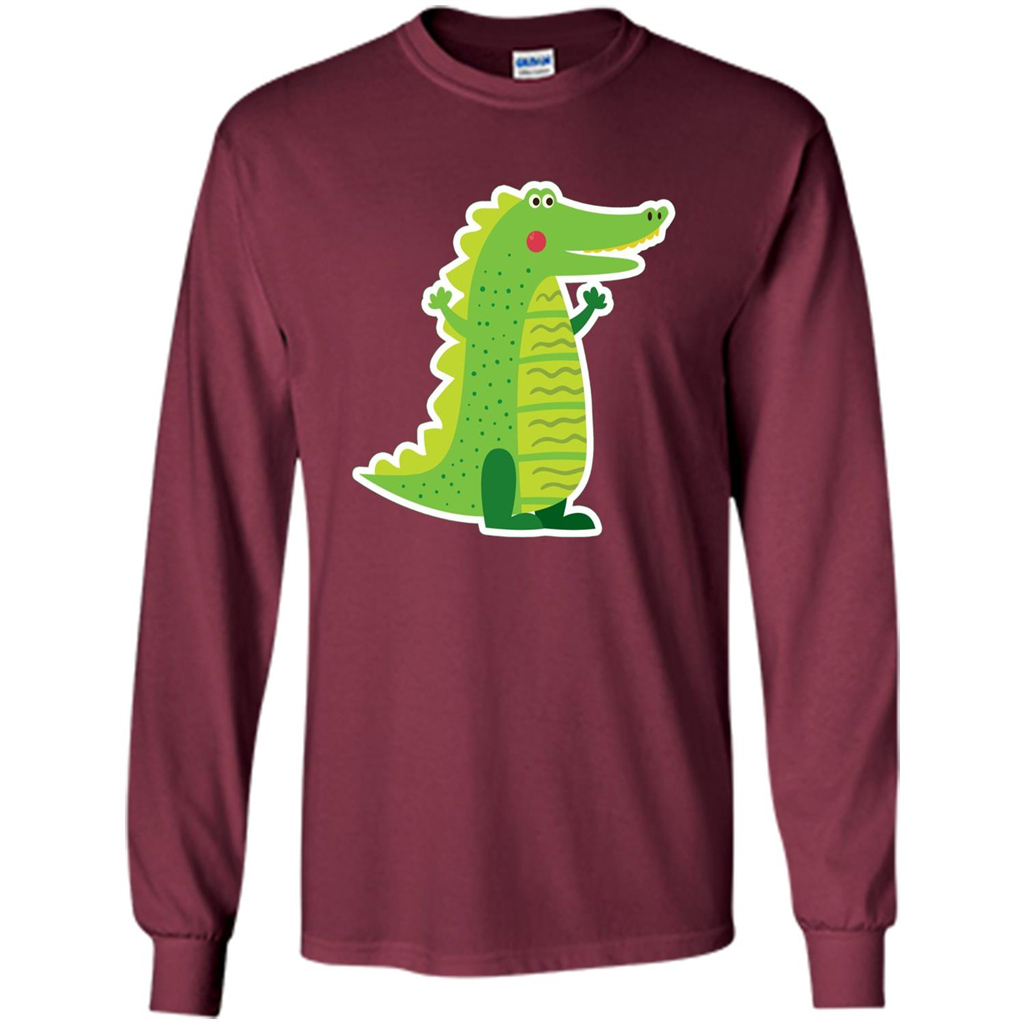 Cute Smiling Crocodile Animal Lover T-shirt Maroon