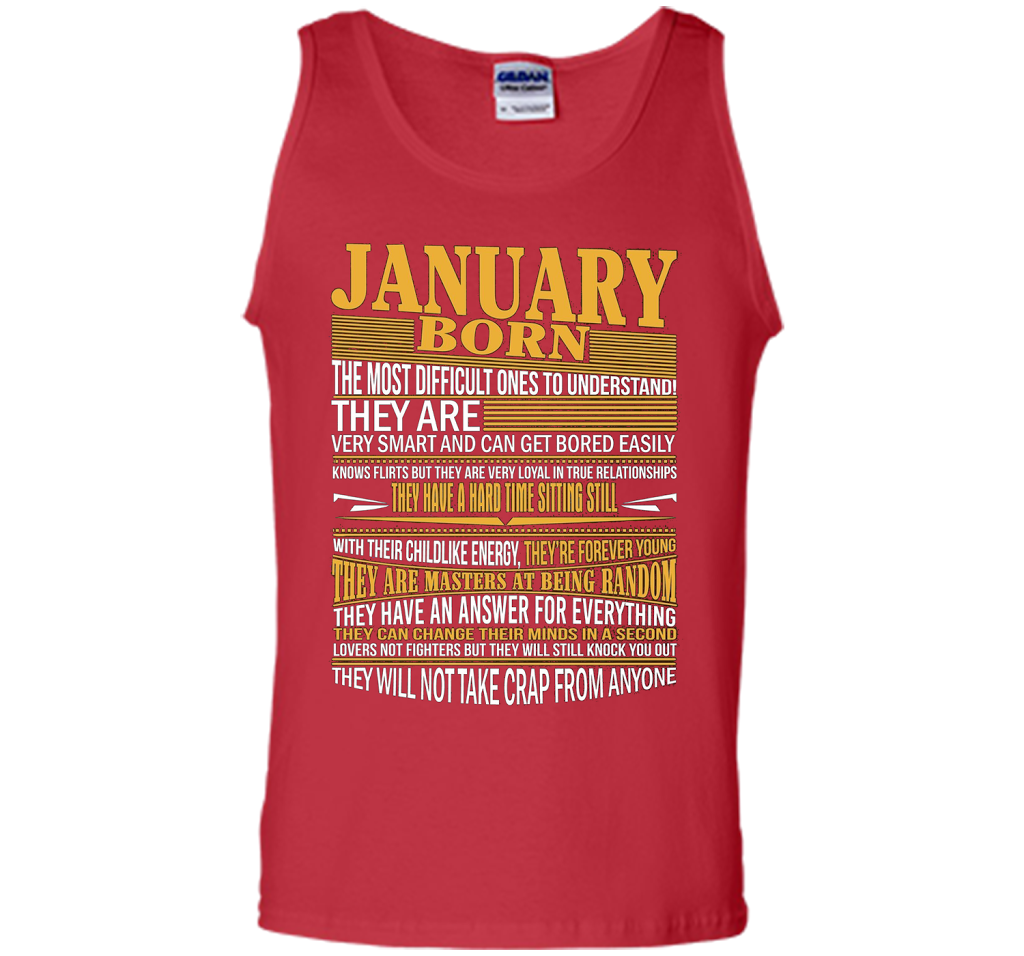 January Born The Most Difficult Ones To Understand T-shirt Red