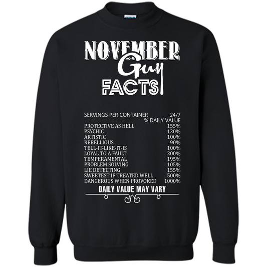 November Guy Facts T-shirt Black