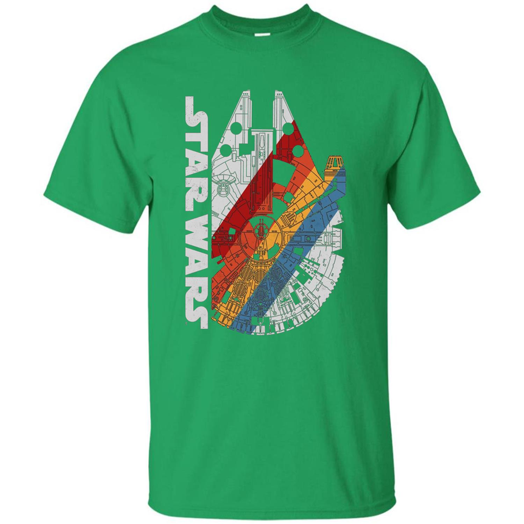 Movie T-shirt The Millennium Falcon Wears Retro Stripes T-shirt Irish Green