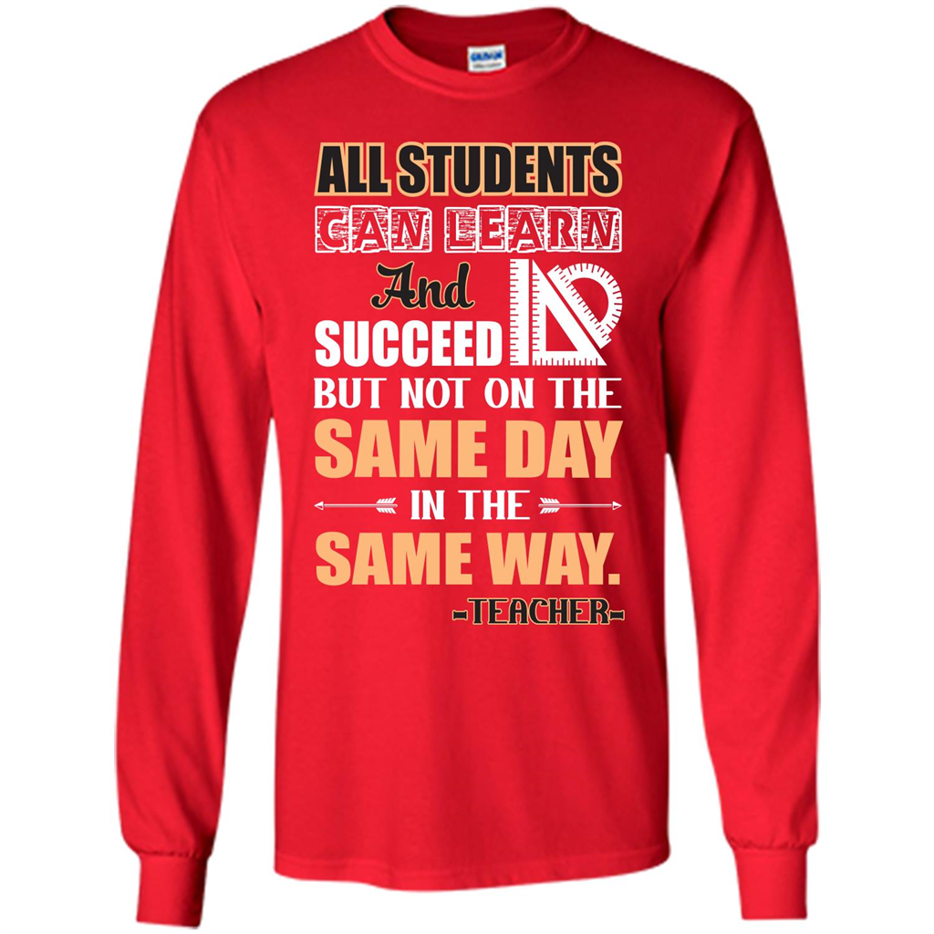 Teacher T-shirt All Students Can Learn And Succeed Red