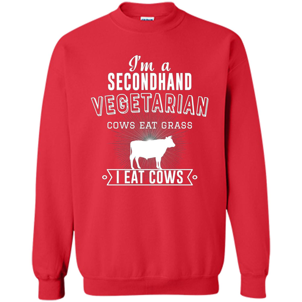 Secondhand Vegetarian T-shirt Funny Vegetarian T-shirt Red