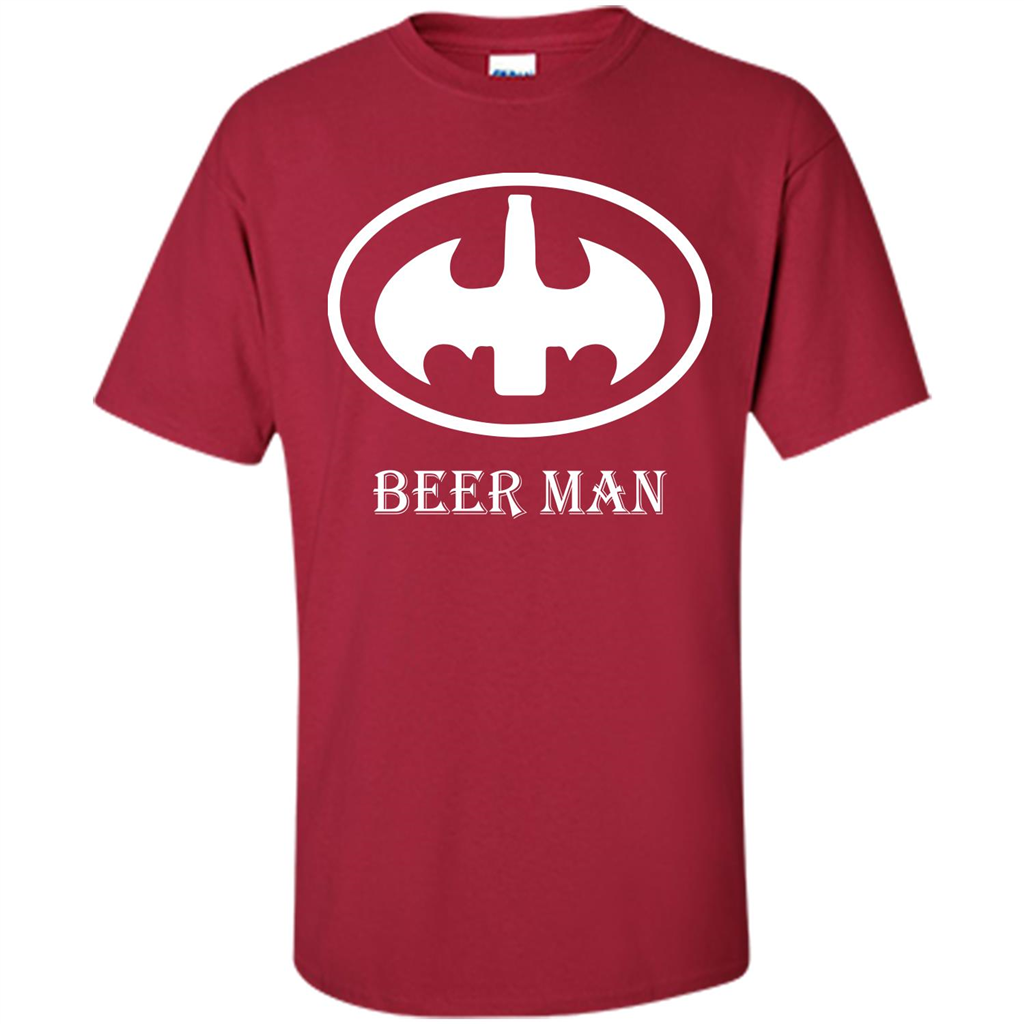 Beer Man T-shirt Funny Logo T-shirt Cardinal
