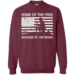 Military T-shirt Home Of The Free Because Of The Brave