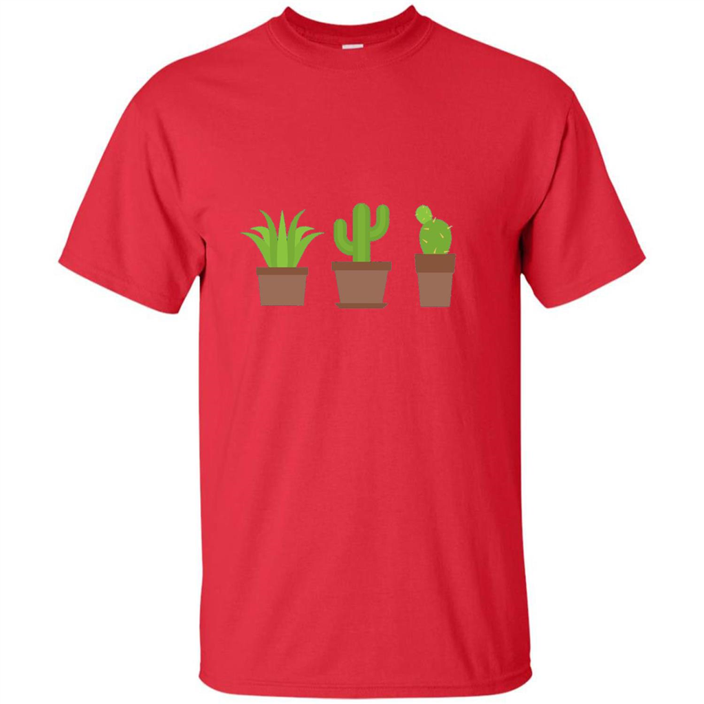 Cactus Plant Pot Succulent T-shirt Red