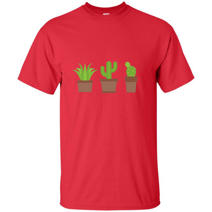 Cactus Plant Pot Succulent T-shirt Red