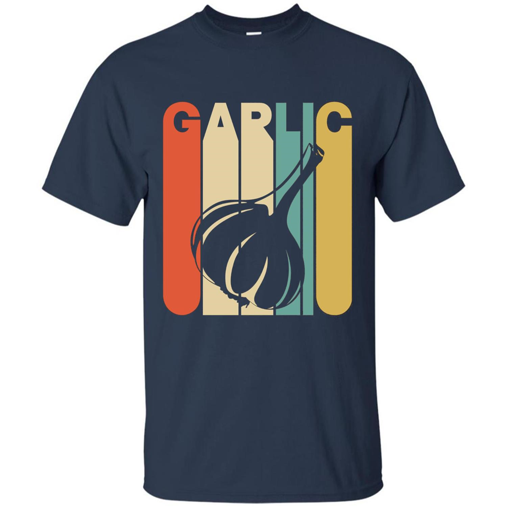 Vintage Style Garlic T-Shirt Navy